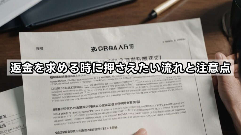 返金を求める時に押さえたい流れと注意点
