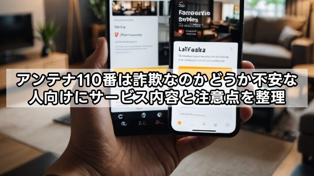 アンテナ110番は詐欺なのかどうか不安な人向けにサービス内容と注意点を整理