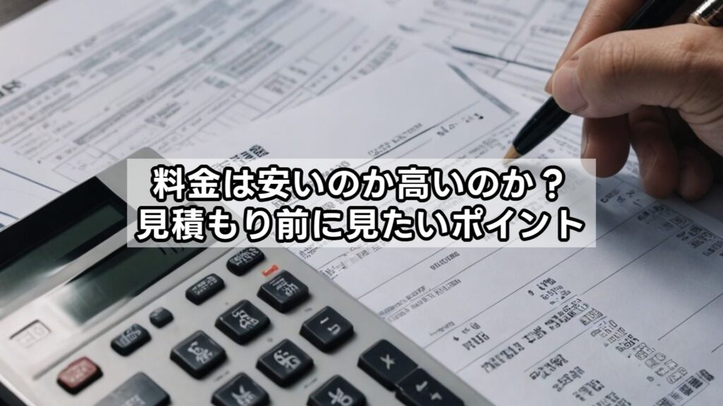 料金は安いのか高いのか？見積もり前に見たいポイント