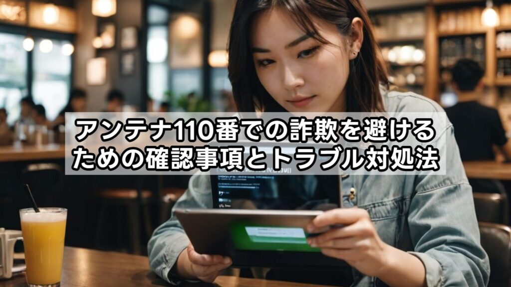 アンテナ110番での詐欺を避けるための確認事項とトラブル対処法