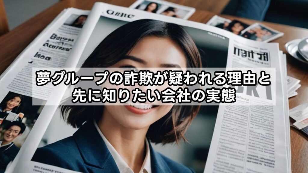 夢グループの詐欺が疑われる理由と先に知りたい会社の実態