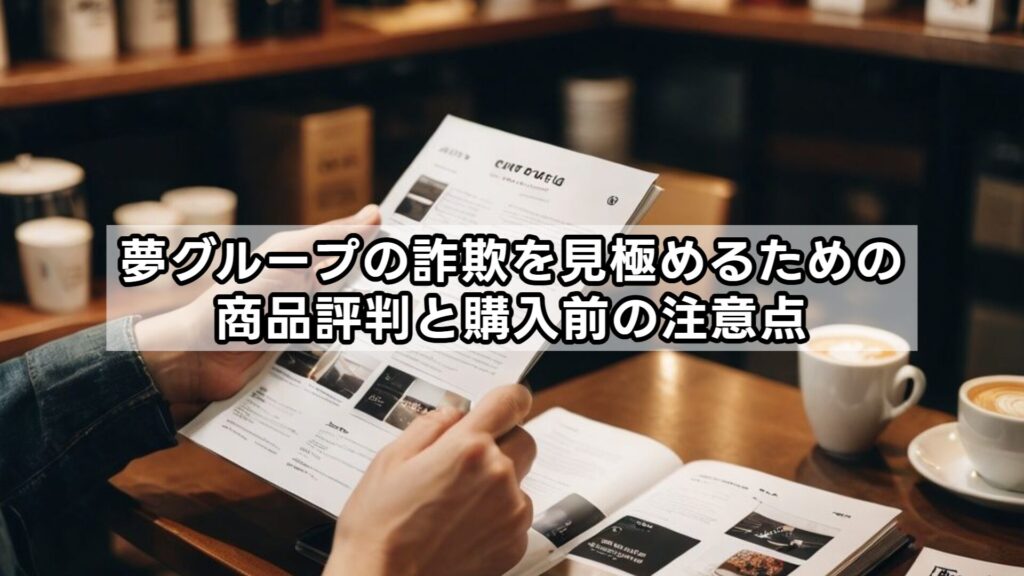 夢グループの詐欺を見極めるための商品評判と購入前の注意点