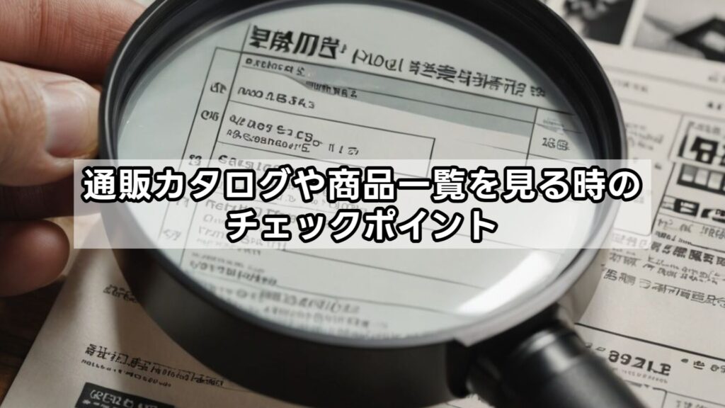 通販カタログや商品一覧を見る時のチェックポイント