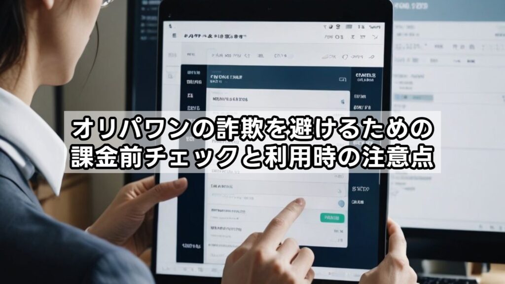 オリパワンの詐欺を避けるための課金前チェックと利用時の注意点