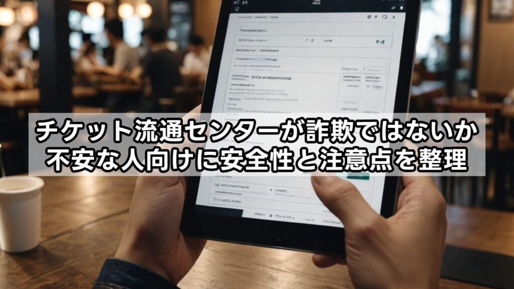 チケット流通センターが詐欺ではないか不安な人向けに安全性と注意点を整理