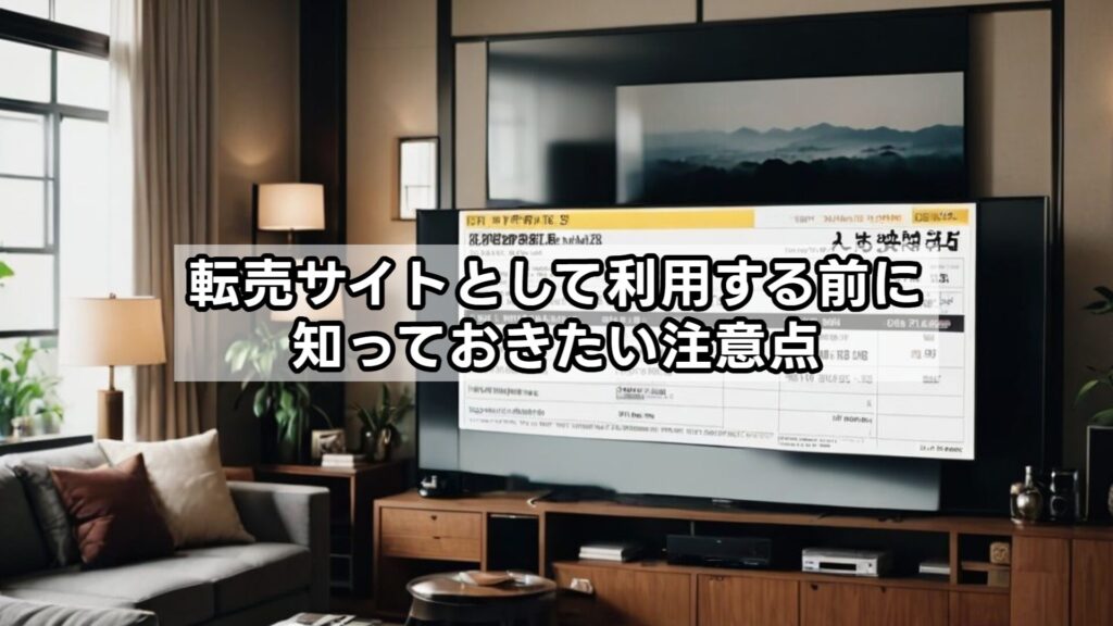 転売サイトとして利用する前に知っておきたい注意点