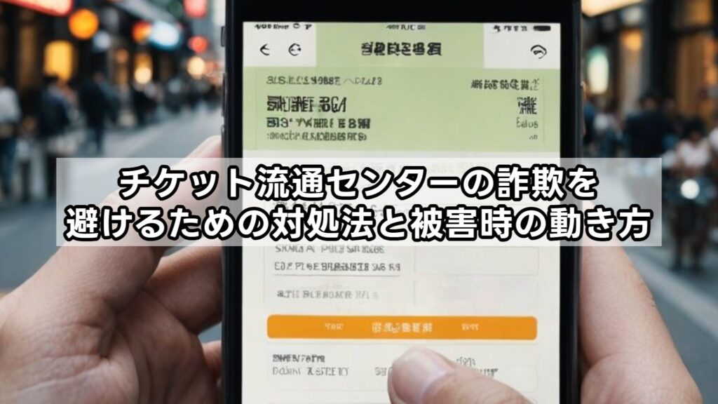 チケット流通センターの詐欺を避けるための対処法と被害時の動き方