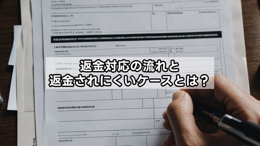 返金対応の流れと返金されにくいケースとは？