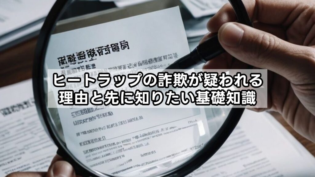 ヒートラップの詐欺が疑われる理由と先に知りたい基礎知識