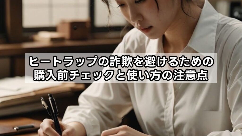 ヒートラップの詐欺を避けるための購入前チェックと使い方の注意点