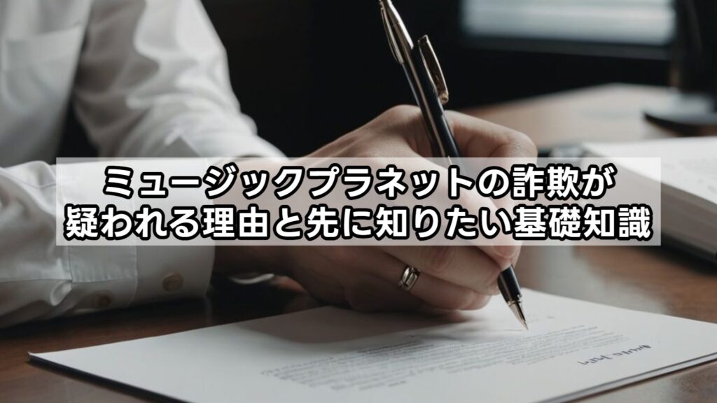 ミュージックプラネットの詐欺が疑われる理由と先に知りたい基礎知識