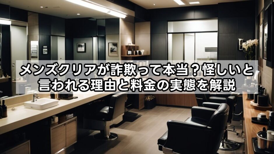 メンズクリアが詐欺って本当？怪しいと言われる理由と料金の実態を解説