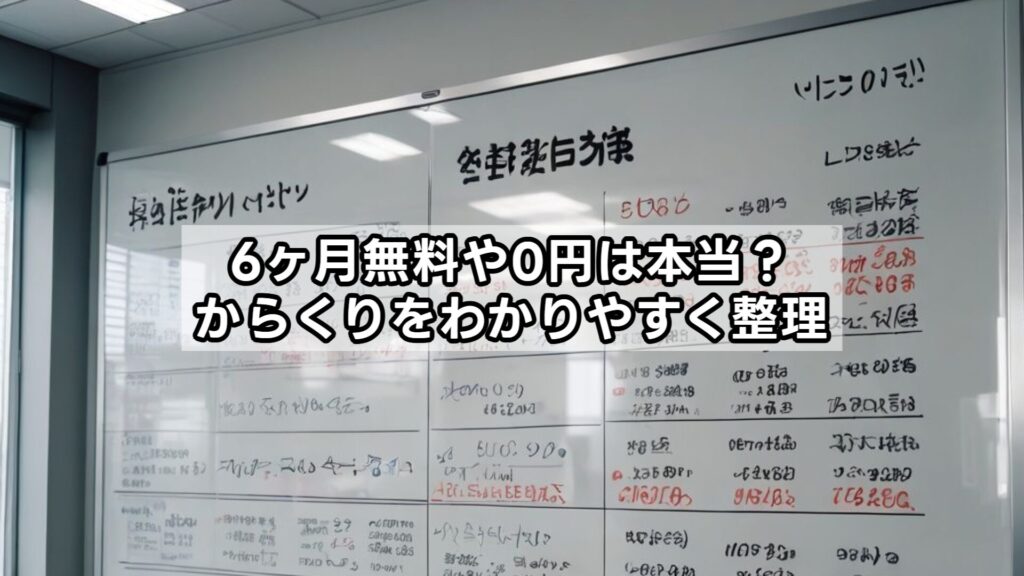 6ヶ月無料や0円は本当？からくりをわかりやすく整理